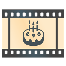 Birthday cake and Film frames