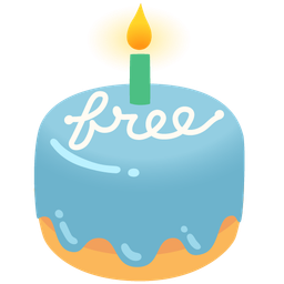 Birthday cake and FREE button