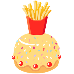 Birthday cake and French fries