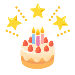 Birthday cake and Glowing star