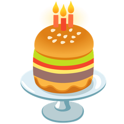 Birthday cake and Hamburger