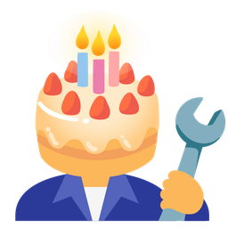 Birthday cake and Hammer and wrench