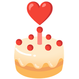 Birthday cake and Heart exclamation