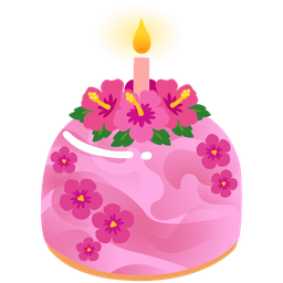 Birthday cake and Hibiscus