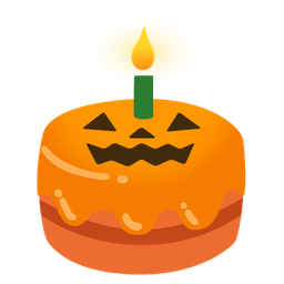 Birthday cake and Jack-o-lantern