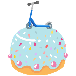 Birthday cake and Kick scooter