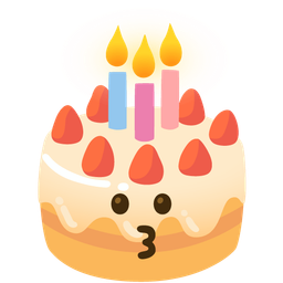 Birthday cake and Kissing face