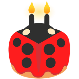 Birthday cake and Lady beetle