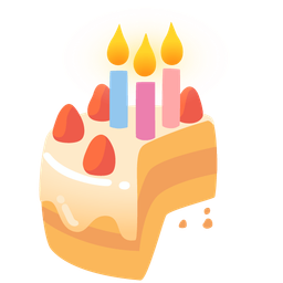 Birthday cake and Last quarter moon face