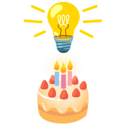 Birthday cake and Light bulb