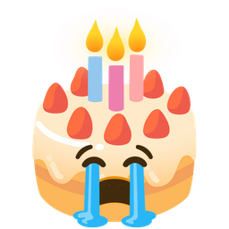 Birthday cake and Loudly crying face