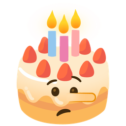 Birthday cake and Lying face