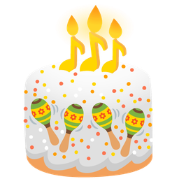 Birthday cake and Maracas