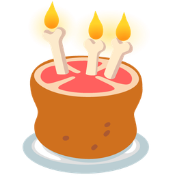 Birthday cake and Meat on bone