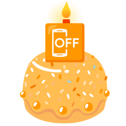 Birthday cake and Mobile phone off