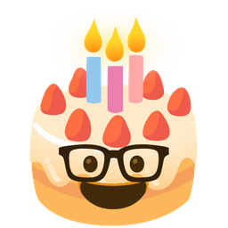 Birthday cake and Nerd face