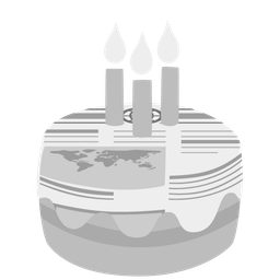 Birthday cake and Newspaper