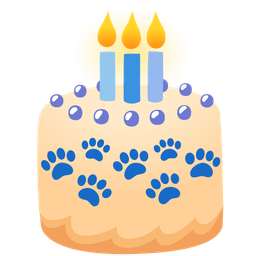 Birthday cake and Paw prints