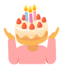 Birthday cake and Person shrugging