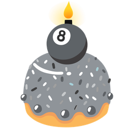 Birthday cake and Pool 8 ball