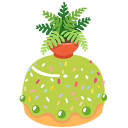 Birthday cake and Potted plant