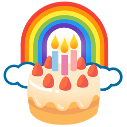 Birthday cake and Rainbow