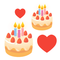 Birthday cake and Revolving hearts