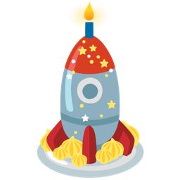 Birthday cake and Rocket