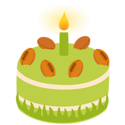 Birthday cake and Rugby football