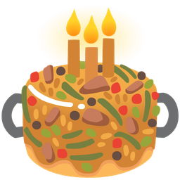 Birthday cake and Shallow pan of food