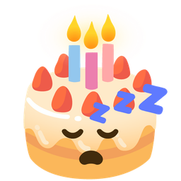 Birthday cake and Sleeping face