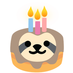 Birthday cake and Sloth