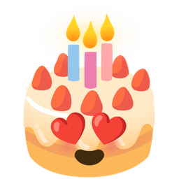 Birthday cake and Smiling face with heart-eyes