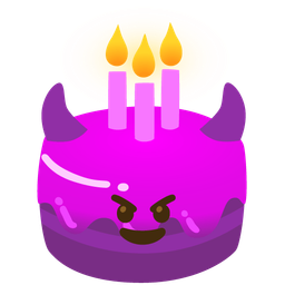 Birthday cake and Smiling face with horns