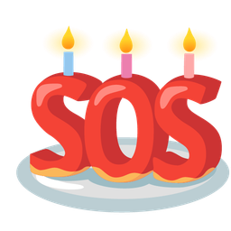 Birthday cake and SOS button