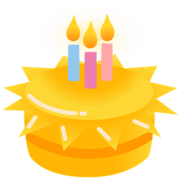 Birthday cake and Sun with face