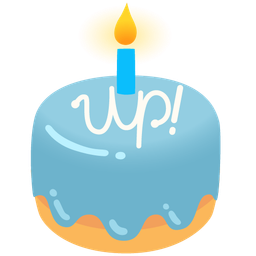 Birthday cake and UP! button
