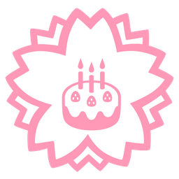 Birthday cake and White flower