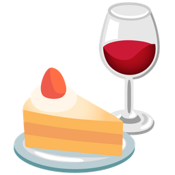 Birthday cake and Wine glass
