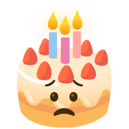 Birthday cake and Worried face