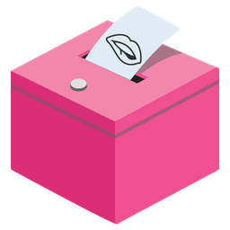 biting lip and ballot box with ballot
