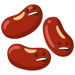 biting lip and beans