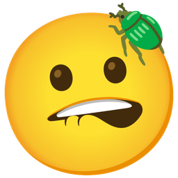 biting lip and beetle