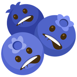 biting lip and blueberries