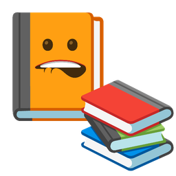 biting lip and books