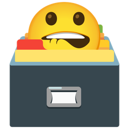 biting lip and card file box