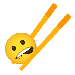 biting lip and chopsticks