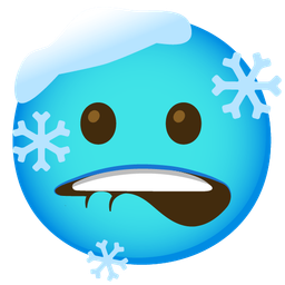 biting lip and cold face