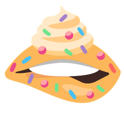 biting lip and cupcake