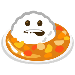 biting lip and curry rice